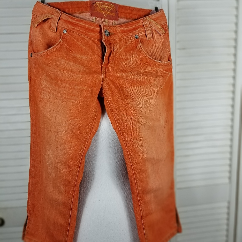 Guess size 27 orange mid calf length pants
